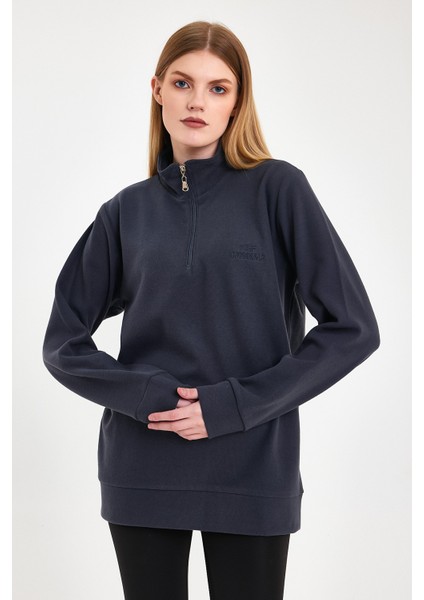 Kadın Sweatshirt, Antrasit Sweatshirt, Fermuar Yakalı Sweatshirt, Oversize Sweatshirt fiyatları
