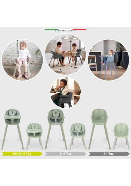 Misto 4in1 Bebek Mama Sandalyesi ve Mama Oturağı Iç Pedli Yeşil