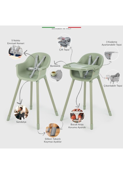 Sorte 2in1 Bebek Mama Sandalyesi ve Çocuk Sandalyesi Yeşil modelleri