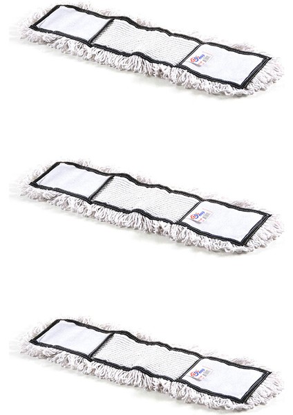 Nemli Palet Yedek Mop Paspas 60 Cm / Nem Alıcı Mop - Pamuklu / Beyaz - 3 Adet
