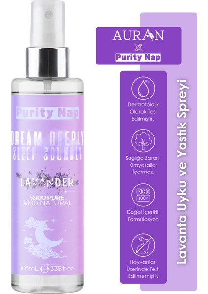 Lavanta Uyku ve Yastık Spreyi, Sleep And Pillow Spray, Doğal Melatonin Aromaterapi Sprey 100 ml