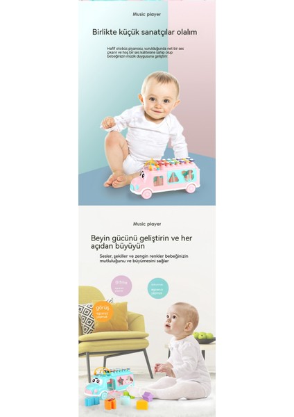 Bebek Otobüsü Vurmalı Çalgı Çocuk Çok Fonksiyonlu Yapı Taşları Boncuklar ve Dizeler Etrafında El Vurmalı Çalgı Çocuk Vurmalı Çalgı Oyuncak (Yurt Dışından) indirimleri