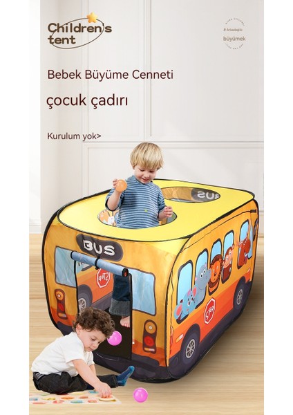 Çocuk Açık Oyuncak Oyun Evi Interaktif Oyun Evi Karikatür Otobüs Kapalı Çadır Otomatik Açılır Oyun Çadırı (Yurt Dışından)