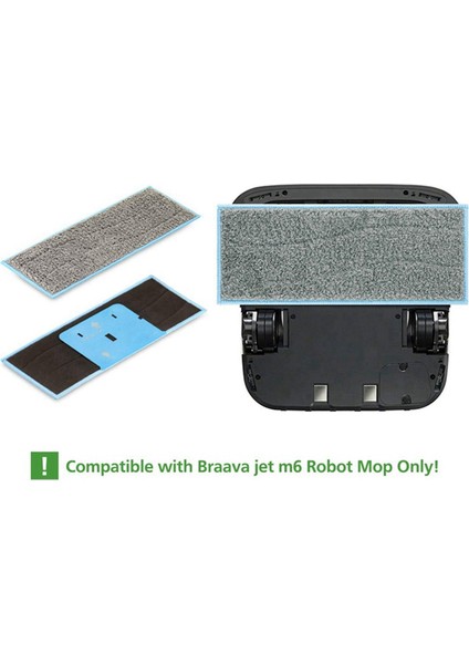 M6 Islak Paspas Pedleri Için 2x Yedek I-Robot M Serisi M6 (6110) (6012) (6112) Ultimate Robot Mop (Yurt Dışından)