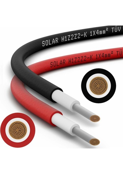 6 mm Solar Kablo Mc4 Konnektörlü 10 Metre (5 M Kırmızı+5 M Siyah) indirimleri