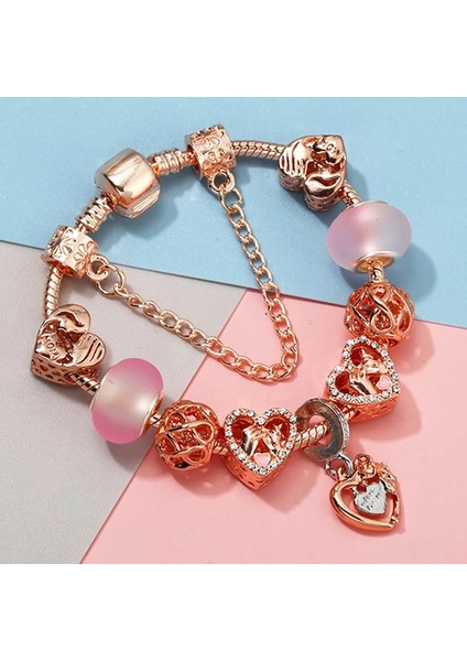 17CM Tarzı No.8 Boyutu 2023 Yeni Çiçek ve Akçaağaç Yaprağı Boncuk Charm Bilezik ve Bilezikler Gümüş Renk ile Yılan Zincir Kadınlar Için Bilezikler Takı Pulseira (Yurt Dışından)