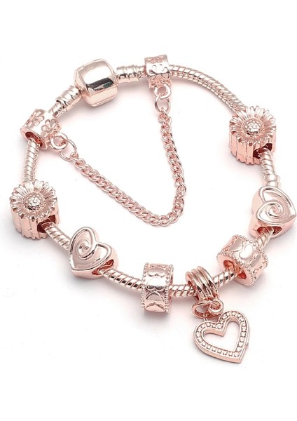 19CM Tarzı No.1 Boyutu 2023 Yeni Çiçek ve Akçaağaç Yaprağı Boncuk Charm Bilezik ve Bilezikler Gümüş Renk ile Yılan Zincir Kadınlar Için Bilezikler Takı Pulseira (Yurt Dışından)