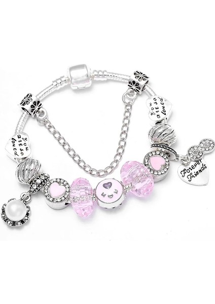21CM Tarzı No.37 Boyutu Chıeloy Moda Kristal Charm Bilezik ve Bilezikler Kadınlar Için Dıy Gümüş Renk Charm Pulsera Yeşil Bilezikler (Yurt Dışından)