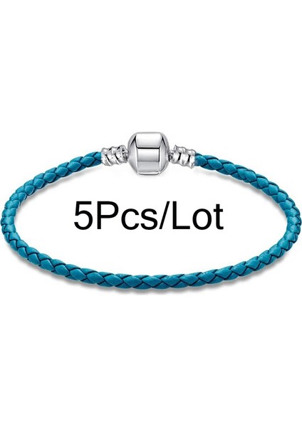 16CM Tarzı No.29 Boyutu 5 Adetlot Gümüş Renk Yılan Zincir Charm Bilezikler Wittyles Bilezik Kadın Erkek Pulseras Takı Hediye (Yurt Dışından)