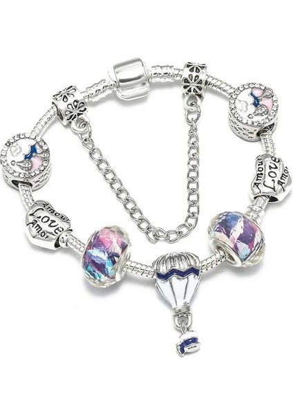 20CM Tarzı No.22 Boyutu Chıeloys Yeni Trendy Pembe Kristal Boncuk Charm Bilezik Emniyet Zinciri Bilezik ve Bileklik Kadınlar Için Dıy Takı (Yurt Dışından)