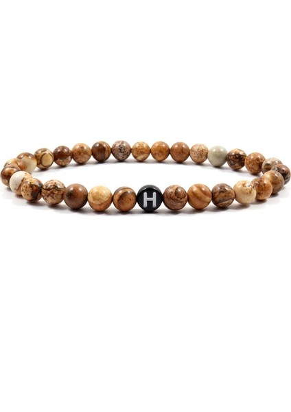 Z Tarzı No.5 Boyutu Claersonalized Ilk Harf Erkekler Bilezik Moda Boncuklu Basit Taş Boncuk Charm Bilezik Erkekler Takı Hediye Için (Yurt Dışından)