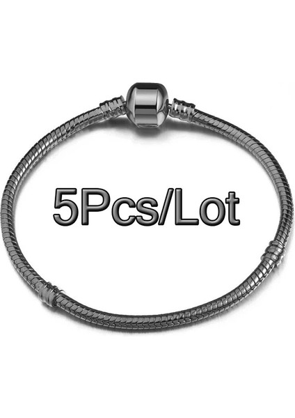 16CM Tarzı No.29 Boyutu 5 Adetlot Gümüş Renk Yılan Zincir Charm Bilezikler Wittyles Bilezik Kadın Erkek Pulseras Takı Hediye (Yurt Dışından) fiyatları