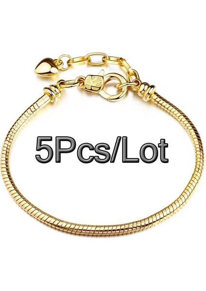 16CM Tarzı No.16 Boyutu 5 Adetlot Moments T Toka Yılan Kemik Zincir Bileklik Dıy Bilezikler Bilezik Kadınlar Için Pulseras Takı Hediye Uyar (Yurt Dışından)