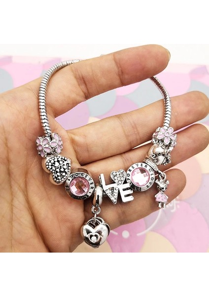 16CM Tarzı No.41 Boyutu Moda Sonsuza Kadar Aşk Boncuk Charm Bilezikler Kadınlar Için Gümüş Renk Zincir Bilezikler Olarak Çift Noel Jeweley Pulseira Hediye (Yurt Dışından) fiyatları
