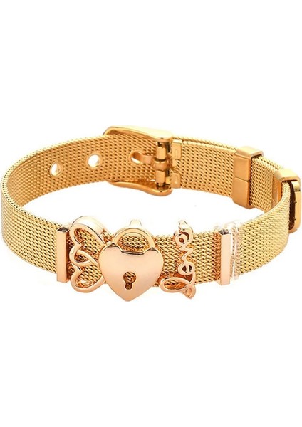 ST024 Moda Paslanmaz Çelik Kadın Erkek Bilezik Örgü Bilezik Seti Kristal Kalp Çapa Charm Güzel Bilezik Bileklik Kadın Sevgilisi (Yurt Dışından) modelleri