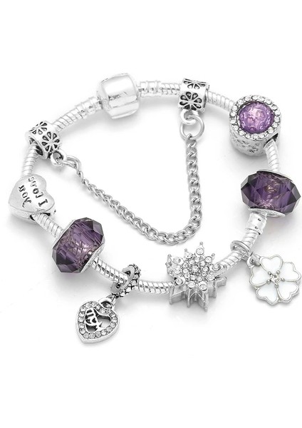 17CM Tarzı No.34 Boyutu Moda Sonsuza Kadar Aşk Boncuk Charm Bilezikler Kadınlar Için Gümüş Renk Zincir Bilezikler Olarak Çift Noel Jeweley Pulseira Hediye (Yurt Dışından)