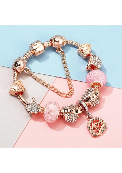 18CM Tarzı No.7 Boyutu 2023 Yeni Çiçek ve Akçaağaç Yaprağı Boncuk Charm Bilezik ve Bilezikler Gümüş Renk ile Yılan Zincir Kadınlar Için Bilezikler Takı Pulseira (Yurt Dışından)