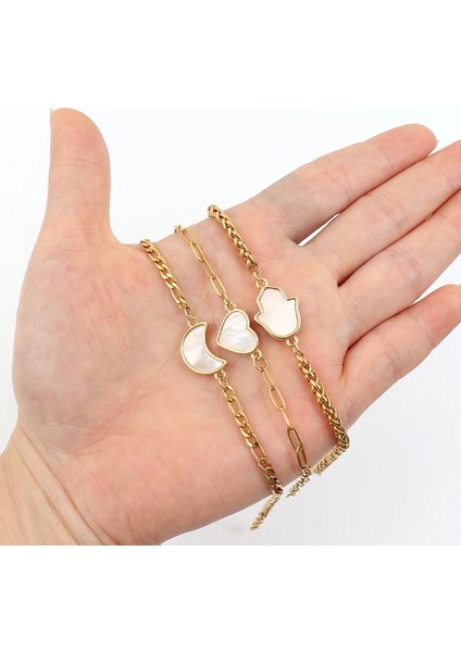 18CM Tarzı No.3 Boyutu 2023 Sıcak Trendy Narin Kabuk Kalp Ay Zinciri Kadın Bilezik Clatainless Çelik Zincir Bilezik Kadınlar Için Takı Hediye (Yurt Dışından) fırsatları