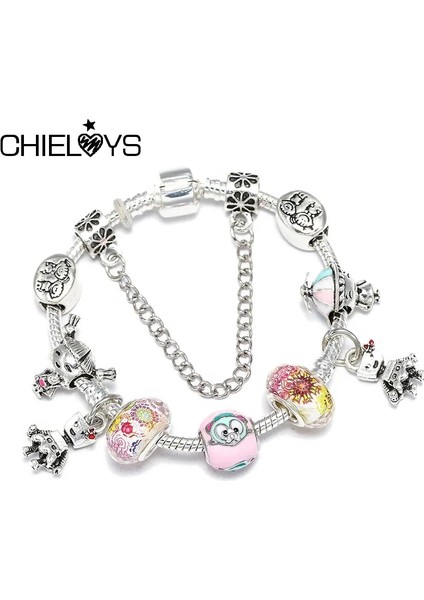 21CM Tarzı No.37 Boyutu Chıeloys Yeni Trendy Pembe Kristal Boncuk Charm Bilezik Emniyet Zinciri Bilezik ve Bileklik Kadınlar Için Dıy Takı (Yurt Dışından) fiyatları