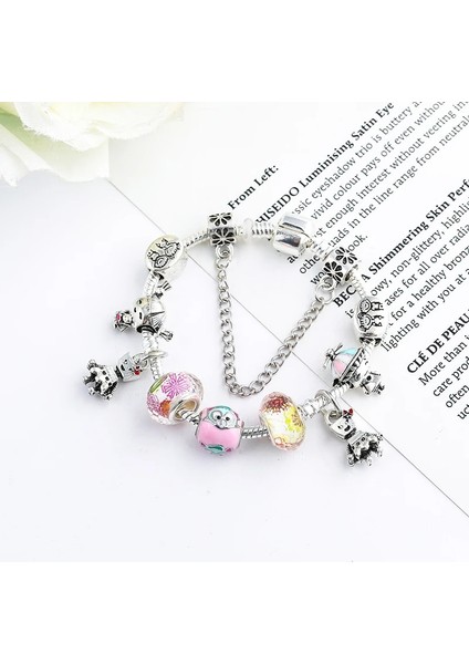 21CM Tarzı No.37 Boyutu Chıeloys Yeni Trendy Pembe Kristal Boncuk Charm Bilezik Emniyet Zinciri Bilezik ve Bileklik Kadınlar Için Dıy Takı (Yurt Dışından) fırsatları