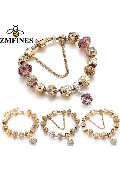 18CM Tarzı No.10 Boyutu 41 Stil Yüksek Li Altın Rengi Aşk Kalp Charm Bilezikler Kadınlar Için Dıy Kristal Boncuklar Bilezikler Takı (Yurt Dışından) fiyatları