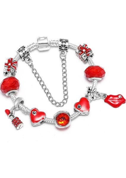 19CM Tarzı No.36 Boyutu Moda Sonsuza Kadar Aşk Boncuk Charm Bilezikler Kadınlar Için Gümüş Renk Zincir Bilezikler Olarak Çift Noel Jeweley Pulseira Hediye (Yurt Dışından)