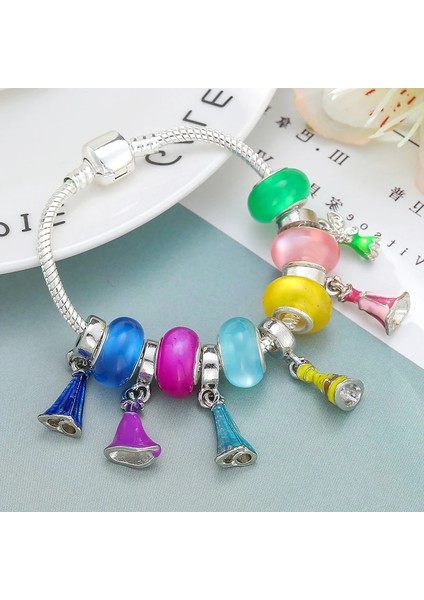 17CM Tarzı No.19 Boyutu Togory Gümüş Renk Sevimli Prenses Elbise Kolye Charm Bilezik Kristal Renkli Boncuklar Bilezik Çocuklar Için Kadın Erkek Takı (Yurt Dışından) fiyatları