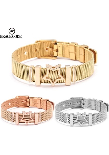 R10 Brace Kodu Sıcak Satış Şık Örgü Ince Bilezik Taklidi Beş Yıldızlı Ayarlanmış Paslanmaz Çelik Kaleci Charm Bilezikler Wome Hediye (Yurt Dışından) modelleri