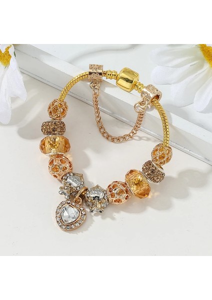 21CM Tarzı No.37 Boyutu Altın Renk Kalp Kristal Sınıf Boncuk Charm Bilezikler Orijinal Dıy Bilezik Bileklik Kadınlar Takı Hediye Için Uyar (Yurt Dışından) fırsatları