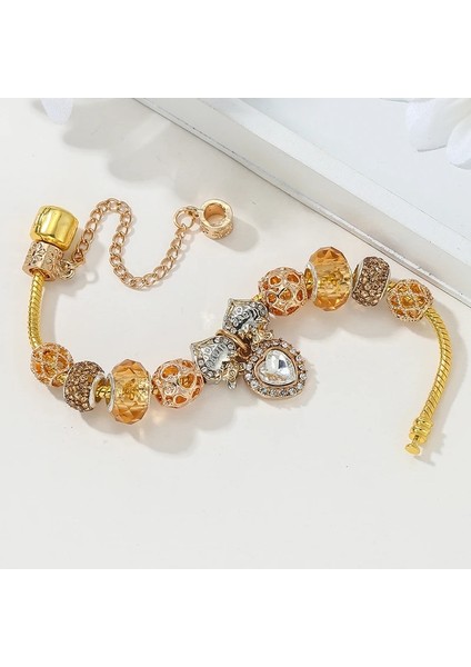 21CM Tarzı No.37 Boyutu Altın Renk Kalp Kristal Sınıf Boncuk Charm Bilezikler Orijinal Dıy Bilezik Bileklik Kadınlar Takı Hediye Için Uyar (Yurt Dışından) indirimleri