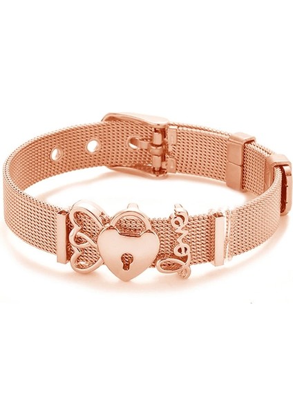 ST009 Moda Paslanmaz Çelik Kadın Erkek Bilezik Örgü Bilezik Seti Kristal Kalp Çapa Charm Güzel Bilezik Bileklik Kadın Sevgilisi Için (Yurt Dışından) indirimleri