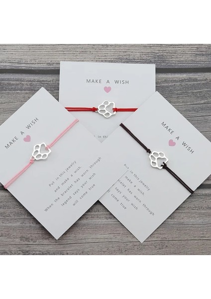 4722D Pençe Charm Şanslı Kart Halat Zincir Köpekler Kediler Kadın Bilezik Kadın Erkek En Iyi Dostluk Bilezik ve Bilezik Takı (Yurt Dışından) modelleri