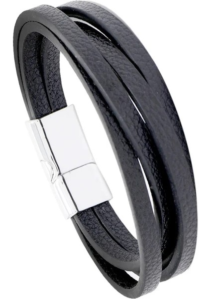 21CM Tarzı CB092-2 Lüks Çok Renkli Stil Tasarım Clatainless Çelik Erkek Deri Bileklik Siyahkahverengi cm Yakışıklı Erkek Hediyelerini Seçin (Yurt Dışından) fiyatları