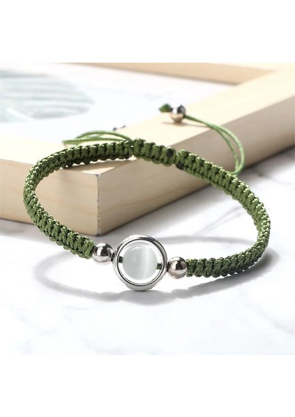 Sarı-G El Yapımı Örgülü Halat Bilezik Kadınlar Basit Beyaz Kedi Gözü Boncuk Charms Dize Konu Dostluk Bilezikler Erkekler Ayarlanabilir Takı (Yurt Dışından) indirimleri