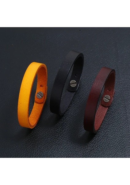 Sarı Vintage Ettyle El Yapımı Katı Deri Bileklik Moda Vahşi Çift Bileklik Bilezik Erkek Kadın Aksesuarları Takı Hediyeler (Yurt Dışından) modelleri