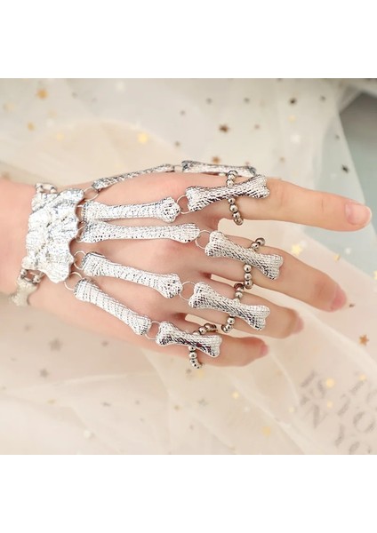 Siyah Kadınlar Için Cadılar Bayramı Bilezik Gotik Punk El Kafatası Iskelet Esneklik Ayarlanabilir Bilezik Bilezik Femme Parti Aksesuarları (Yurt Dışından) fiyatları