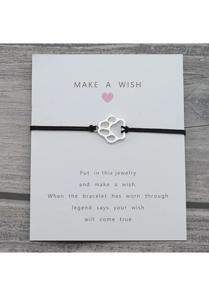 4722A Pençe Charm Şanslı Kart Halat Zincir Köpekler Kediler Kadın Bilezik Kadın Erkek En Iyi Dostluk Bilezik ve Bilezik Takı (Yurt Dışından)