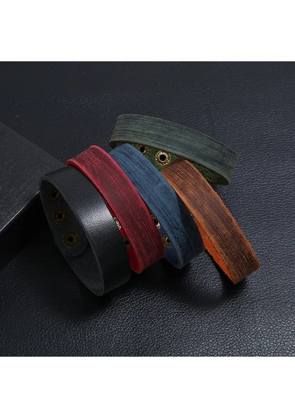 2cm Tarzı Yeşil Avrupa ve Amerika Yeni Vintage Renk Çok Genişlikli Inek Derisi Bilezikler Erkek Çok Renkli Deri Bilezik El Aksesuarları Hediye Takı (Yurt Dışından) modelleri