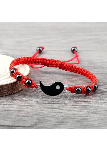 Mavi Siyah Siyah Beyaz Halat Zincir Örgülü Bilezik Ta Yin Yang El Yapımı Dostluk Bilezikler Kadın Erkek Ayarlanabilir Takılar Takı (Yurt Dışından) modelleri