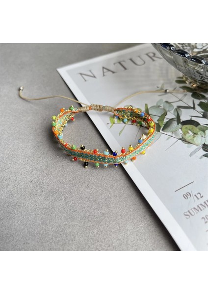 ZD-B200004B Kkbead Kolombiya Bilezik El Dokuma Örgülü Kumaş Bilezikler Kadınlar Için Boho Yaz Etnik Bileklik Pulseras Bohemian Takı (Yurt Dışından) fırsatları