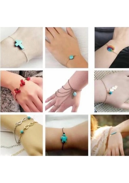 LA186 Kore Versiyonu Moda Vintage Basit Mavi Taş Geometri Daire Pentagram Çapraz Kaplumbağa Bilezik Kadın Takı Aksesuarları (Yurt Dışından) fiyatları