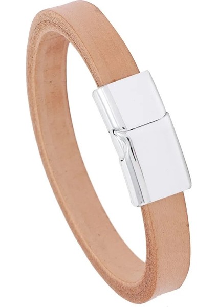 21CM Tarzı CB105-2 Lüks Çok Renkli Stil Tasarım Clatainless Çelik Erkek Deri Bileklik Siyahkahverengi cm Yakışıklı Erkek Hediyelerini Seçin (Yurt Dışından)