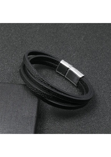 21CM Tarzı CB105-2 Lüks Çok Renkli Stil Tasarım Clatainless Çelik Erkek Deri Bileklik Siyahkahverengi cm Yakışıklı Erkek Hediyelerini Seçin (Yurt Dışından) fırsatları