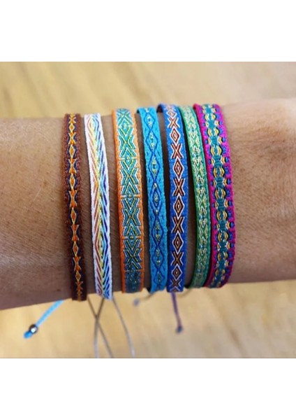 KZ-0012B Kkbead El Dokuma Bilezik Kolombiya Kumaş Örgülü Bileklik Bilezikler Kadın Erkek Hediye Için Hippi Boho Dostluk Takı (Yurt Dışından) fırsatları