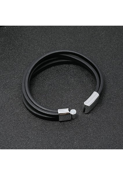 23CM Tarzı CB100-2 Lüks Çok Renkli Stil Tasarım Clatainless Çelik Erkek Deri Bileklik Siyahkahverengi cm Yakışıklı Erkek Hediyelerini Seçin (Yurt Dışından) indirimleri