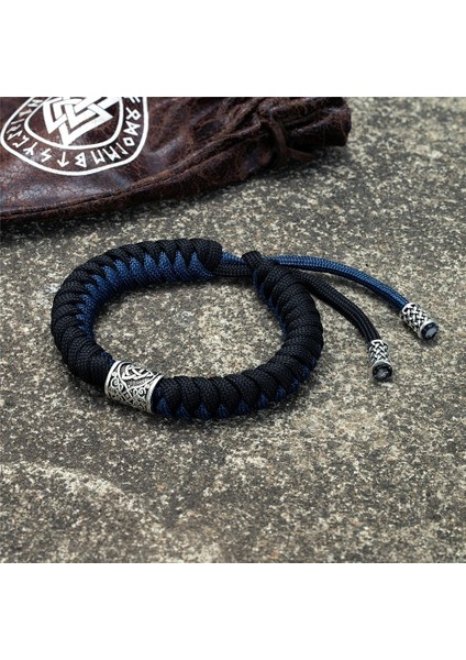 Kırmızı Iskandinav Vikings Runes Boncuk Bilezik Erkekler Tılsım Valknut El Yapımı Paracord Halat Bileklik Muska Kamp Survival Takı Hediyeler (Yurt Dışından)