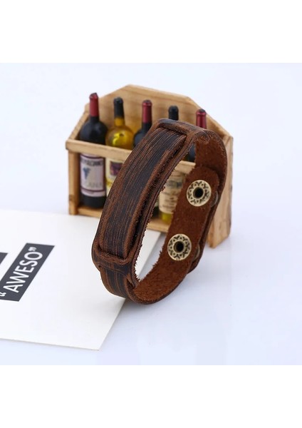 No.4 Boyutu Multistyle Vintage Kahverengi Deri Erkek Bileklik Punk Tarzı Erkek Inek Derisi Bilezik El Aksesuarları Basit Bileklik Takı Hediyeler (Yurt Dışından) modelleri