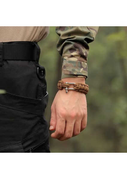 Haki Yedi Çekirdekli Paracord Bileklik Dokuma Hayatta Kalma Alaşım U Toka Kaçış Acil Paracord Bileklik Hayat Kurtaran Bileklik (Yurt Dışından) indirimleri