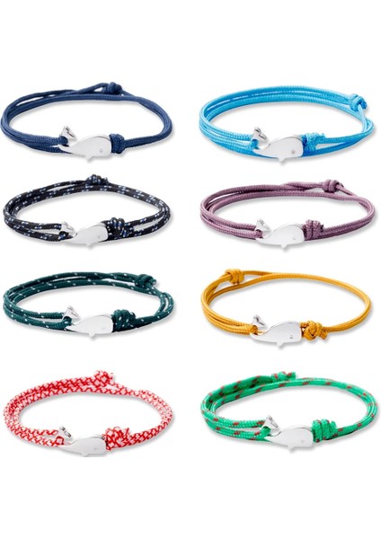 21CM Tarzı A4 Eif Dock El Örgülü Deniz Kaplumbağası Gümüş Renk Balina Kuyruğu Viking Bilezik Charms Renkli Halat Erkekler Kadınlar Için Plaj Bileklik (Yurt Dışından) fiyatları