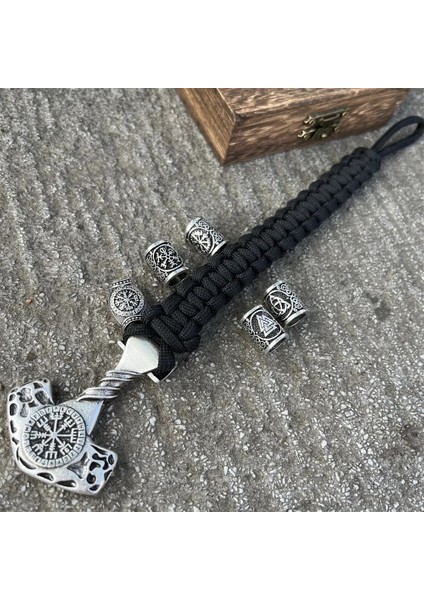 21CM Tarzı Pusula Büyük Thor Çekiç Vegvisir Pusula Runes Boncuk El Yapımı Paracord Örgülü Viking Bilezik Erkek Kadın Vikings Aksesuarları Takı (Yurt Dışından) fırsatları